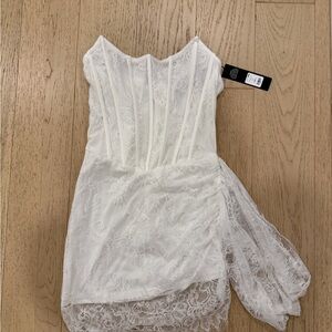 Fashion Nova White Lace Chemise